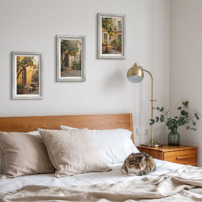 Photo frame wall A garden with citrus trees in a sunny setting