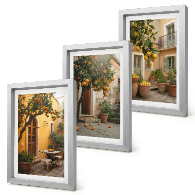 Photo frame wall A garden with citrus trees in a sunny setting
