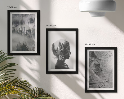 3-piece wall art set Forest in the fog portrait with trees delicate dandelion