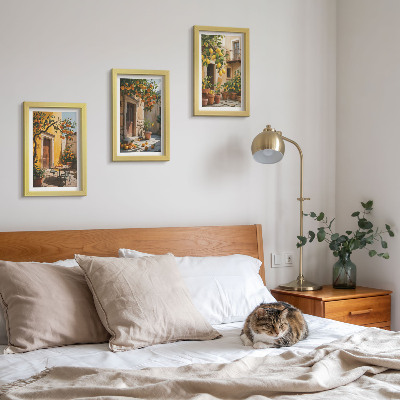 Photo frame wall Citrus fruits in a sunny courtyard with plants