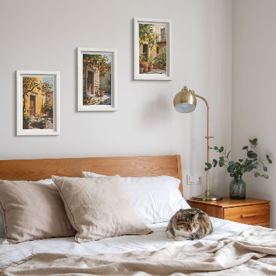 Photo frame wall Citrus fruits in a sunny courtyard with plants