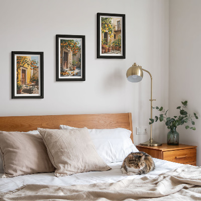 Photo frame wall Citrus fruits in a sunny courtyard with plants
