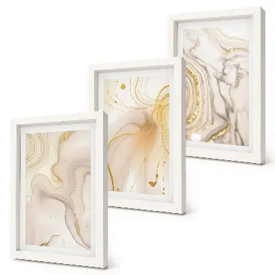 3-piece wall art set with subtle abstract patterns of spilled paint