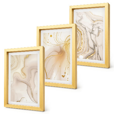 3-piece wall art set Subtle abstract patterns of spilled paint