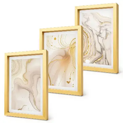 3-piece wall art set with subtle abstract patterns of spilled paint