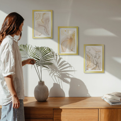 3-piece wall art set Subtle abstract patterns of spilled paint