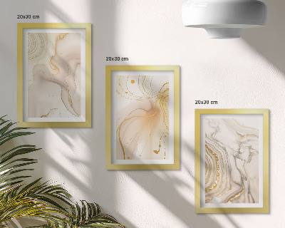 3-piece wall art set Subtle abstract patterns of spilled paint
