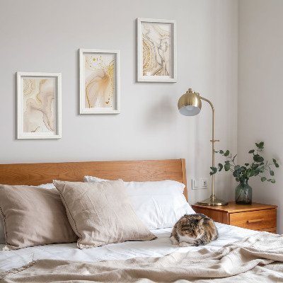 3-piece wall art set Subtle abstract patterns of spilled paint