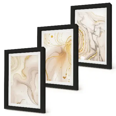 3-piece wall art set with subtle abstract patterns of spilled paint