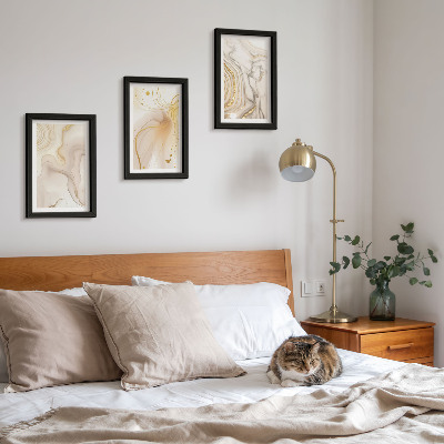 3-piece wall art set Subtle abstract patterns of spilled paint