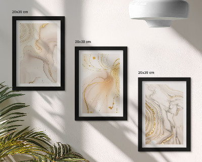 3-piece wall art set Subtle abstract patterns of spilled paint