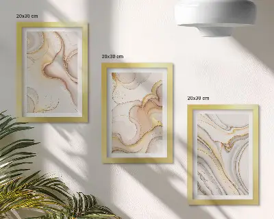 3-piece abstract wall art set with linear motifs for stylish room decoration