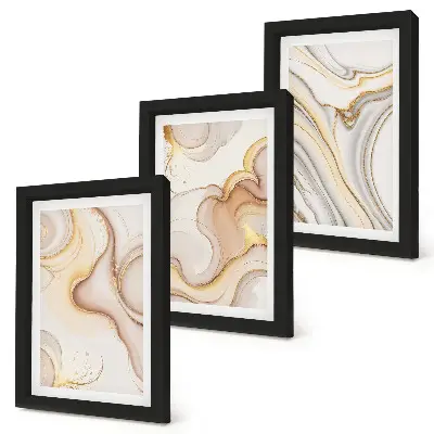 3-piece abstract wall art set with linear motifs for stylish room decoration