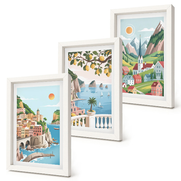 Photo frame wall Picturesque landscapes with sea and citrus fruits