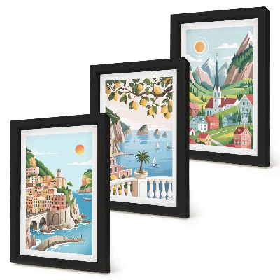 Photo frame wall Picturesque landscapes with sea and citrus fruits