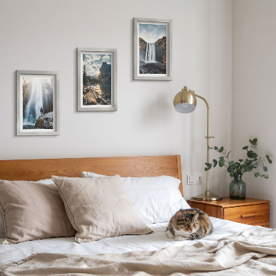 Photo frame wall Waterfalls in the mountains with beautiful natural landscapes