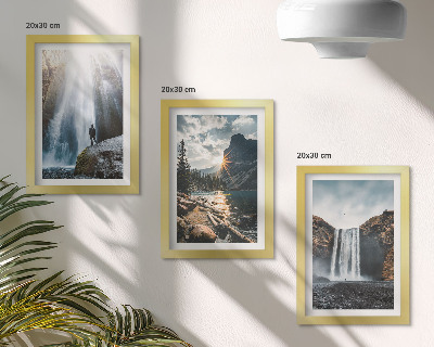 Photo frame wall Waterfalls in the mountains with beautiful natural landscapes