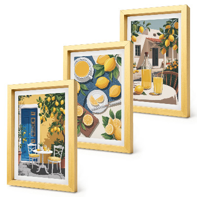 3-piece wall art set Lemonade with Italian views and a patio in the sun
