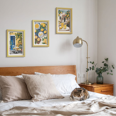 3-piece wall art set Lemonade with Italian views and a patio in the sun