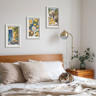 3-piece wall art set Lemonade with Italian views and a patio in the sun