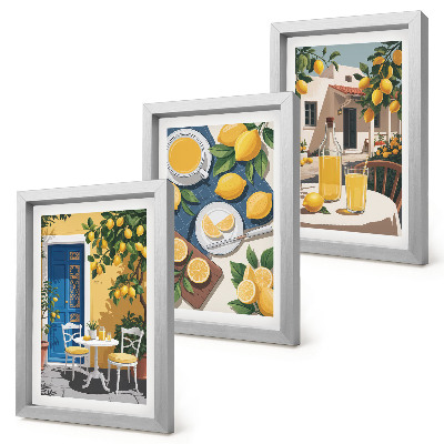3-piece wall art set Lemonade with Italian views and a patio in the sun