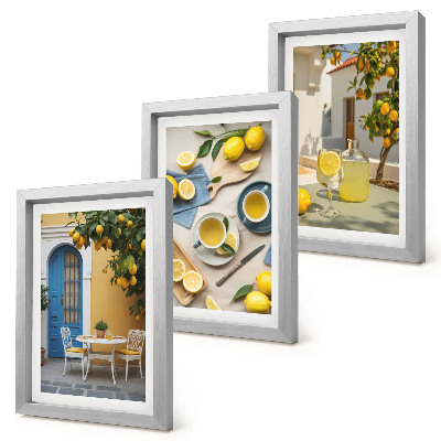 Photo frame wall Lemons lemonade blue doors summer views
