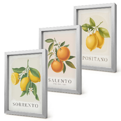 Framed triptych Lemons and oranges from Italy's Amalfi Coast