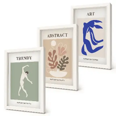 Photo frame wall featuring stylish plant and figure posters by Henri Matisse