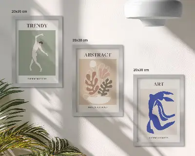 Photo frame wall featuring stylish plant and figure posters by Henri Matisse