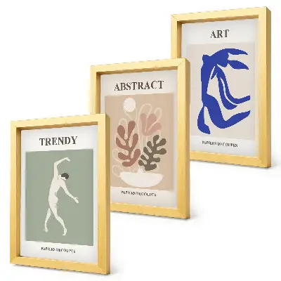 Photo frame wall featuring stylish plant and figure posters by Henri Matisse