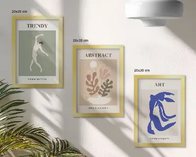 Photo frame wall featuring stylish plant and figure posters by Henri Matisse