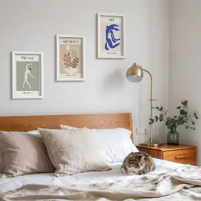 Photo frame wall featuring stylish plant and figure posters by Henri Matisse