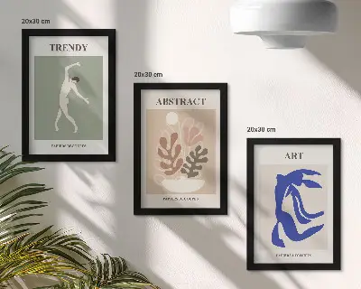 Photo frame wall featuring stylish plant and figure posters by Henri Matisse