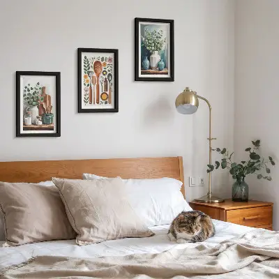 3-piece wall art set with modern kitchen plant designs