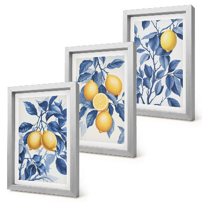 Photo frame wall Lemons on branches with blue leaves