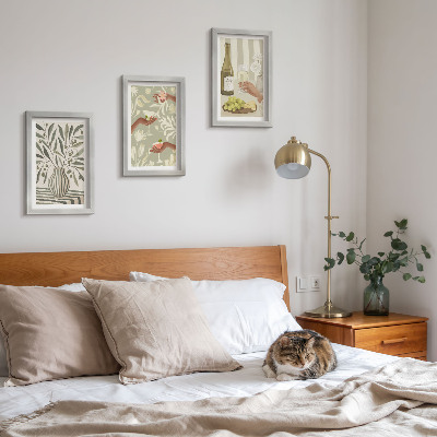 3-piece wall art set Olive blossoms and rustic cocktails