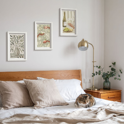 3-piece wall art set Olive blossoms and rustic cocktails