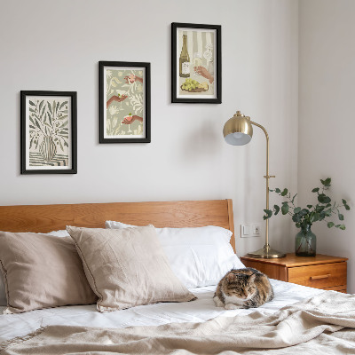 3-piece wall art set Olive blossoms and rustic cocktails