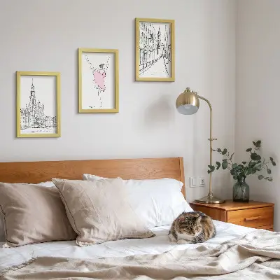 3-Piece Wall Art Set featuring stylish ballerinas and architecture
