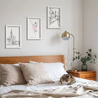 3-Piece Wall Art Set featuring stylish ballerinas and architecture