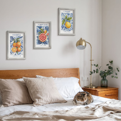 Photo frame wall Vintage citrus fruit illustrations