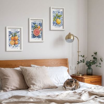 Photo frame wall Vintage citrus fruit illustrations