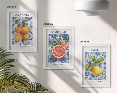 Photo frame wall Vintage citrus fruit illustrations