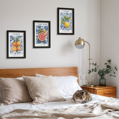 Photo frame wall Vintage citrus fruit illustrations