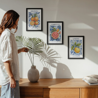 Photo frame wall Vintage citrus fruit illustrations