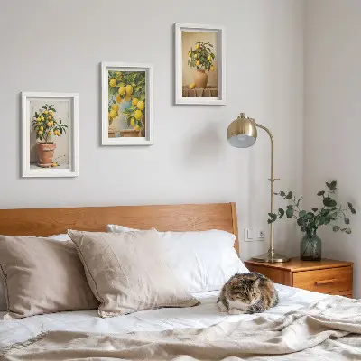 Lemon trees in pots and vases wall art 3-piece set