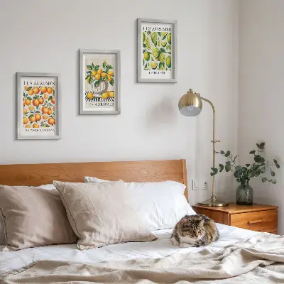 Photo frame wall set citrus fruits in various colorful and fresh designs