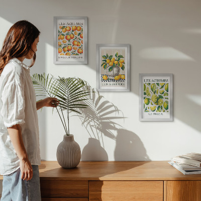 Photo frame wall Citrus fruits in various colorful and fresh versions