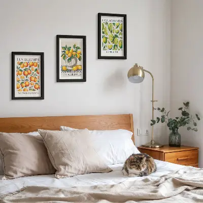 Photo frame wall set citrus fruits in various colorful and fresh designs