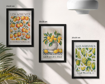 Photo frame wall Citrus fruits in various colorful and fresh versions